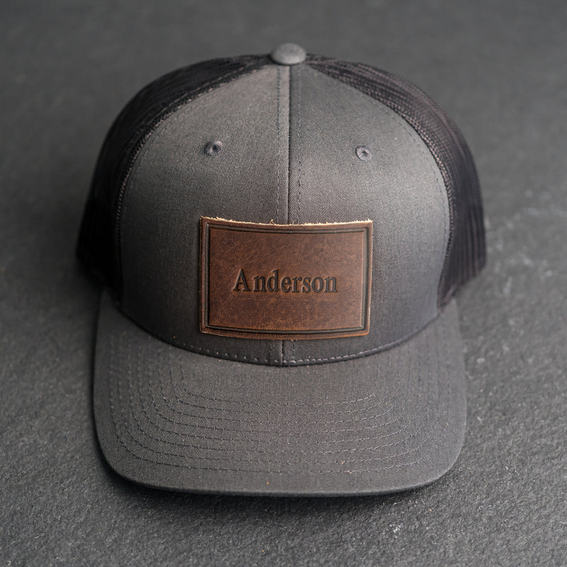 Personalized Leather Patch Trucker Style Hats