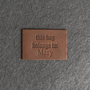 This bag belongs to Personalized Leather Patch with Hook and Optional Loop Fastener