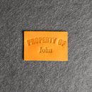 Property of Personalized Leather Patch with Hook and Optional  Loop Fastener