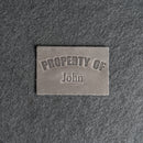 Property of Personalized Leather Patch with Hook and Optional  Loop Fastener