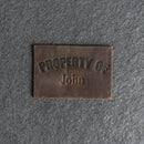 Property of Personalized Leather Patch with Hook and Optional  Loop Fastener
