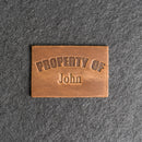 Property of Personalized Leather Patch with Hook and Optional  Loop Fastener