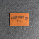 Property of Personalized Leather Patch with Hook and Optional  Loop Fastener