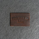 Property of Personalized Leather Patch with Hook and Optional  Loop Fastener