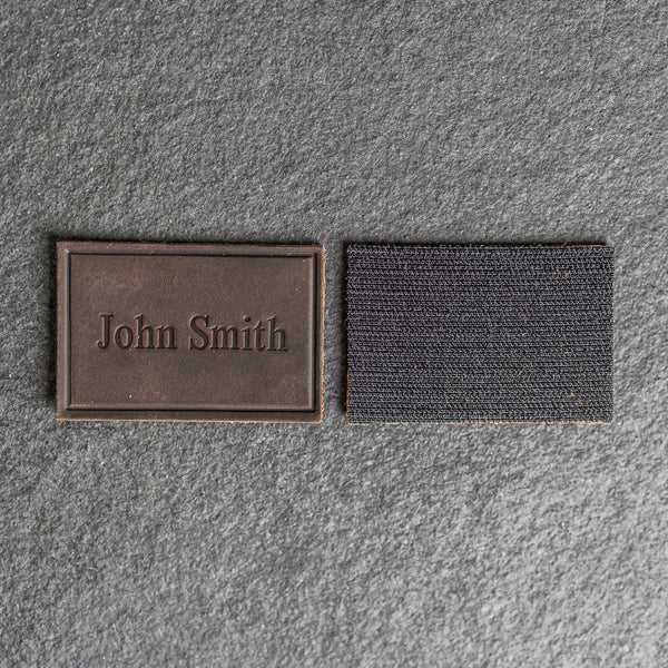 Personalized Leather Patches with Optional Hook Side Fastener - Blank Patches or Personalized with Logo, Image, or Text