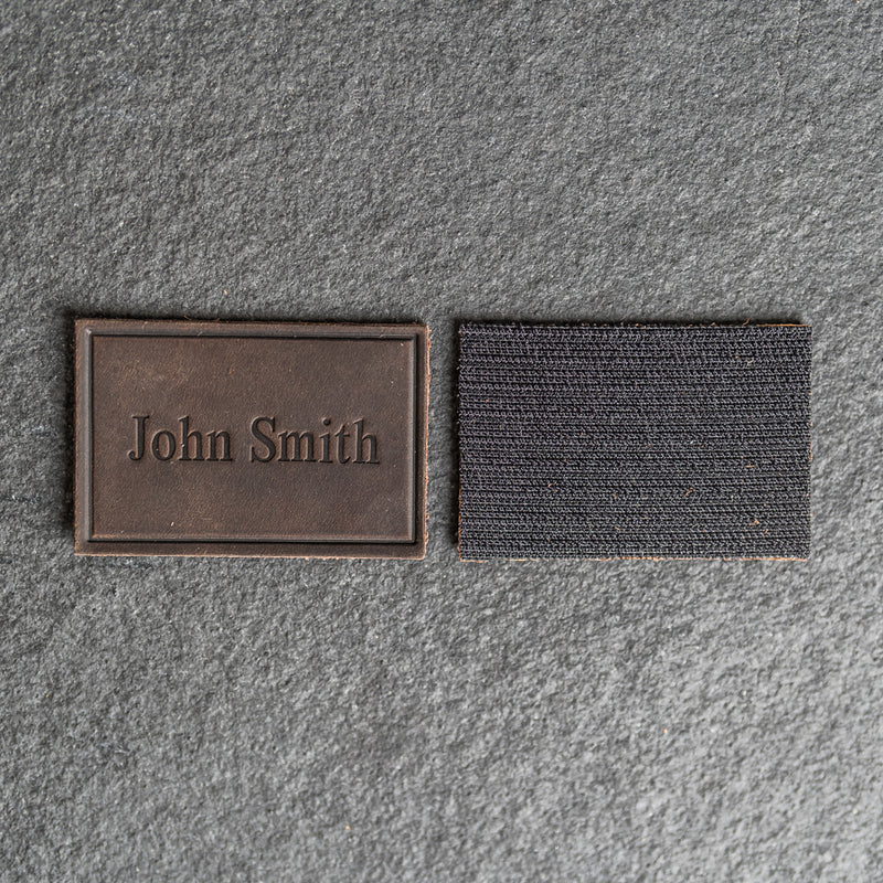 Personalized Leather Patches with Optional Hook Side Fastener - Blank Patches or Personalized with Logo, Image, or Text