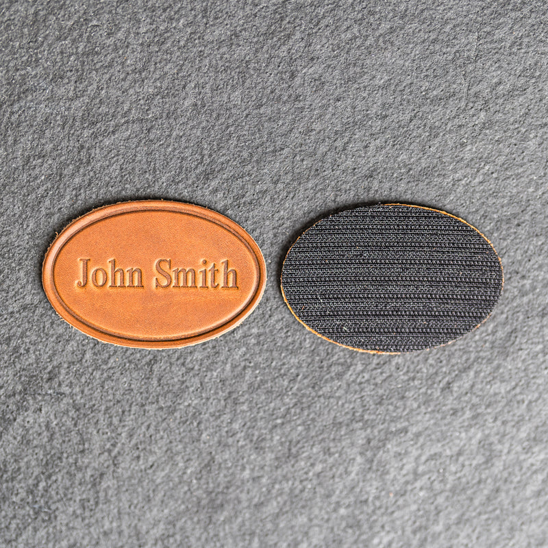 Personalized Leather Patches with Optional Hook Side Fastener - Blank Patches or Personalized with Logo, Image, or Text