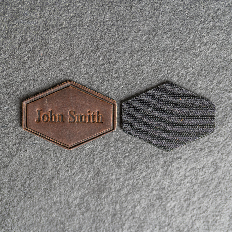 Personalized Leather Patches with Optional Hook Side Fastener - Blank Patches or Personalized with Logo, Image, or Text