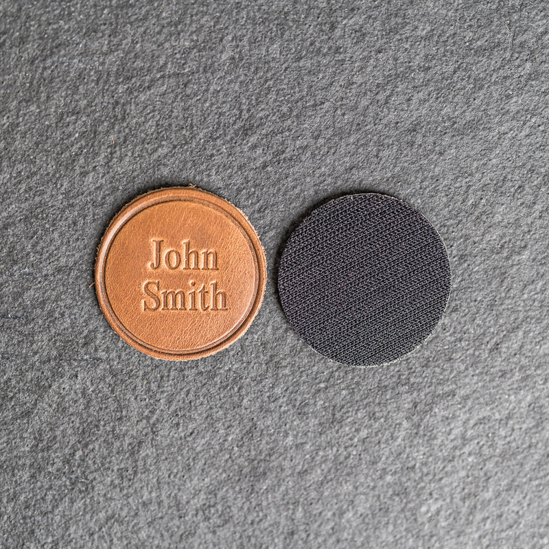 Personalized Leather Patches with Optional Hook Side Fastener - Blank Patches or Personalized with Logo, Image, or Text