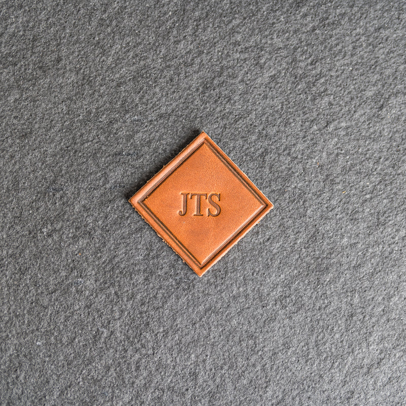 Custom Leather Patches with Optional Hook Side Fastener - Personalized with Logo, Text, or Initials - Blank Leather Patches