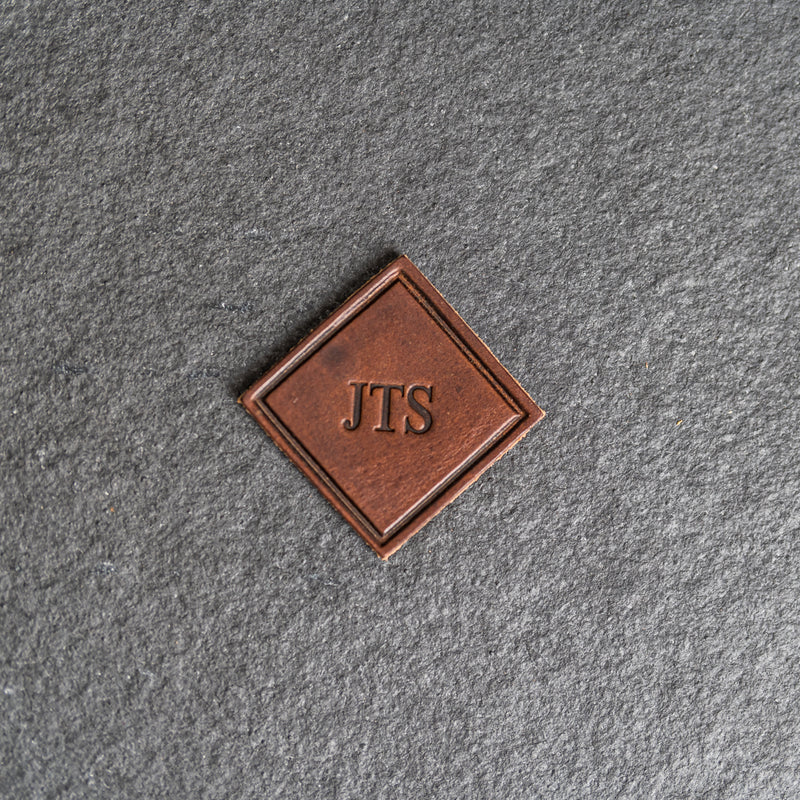 Custom Leather Patches with Optional Hook Side Fastener - Personalized with Logo, Text, or Initials - Blank Leather Patches