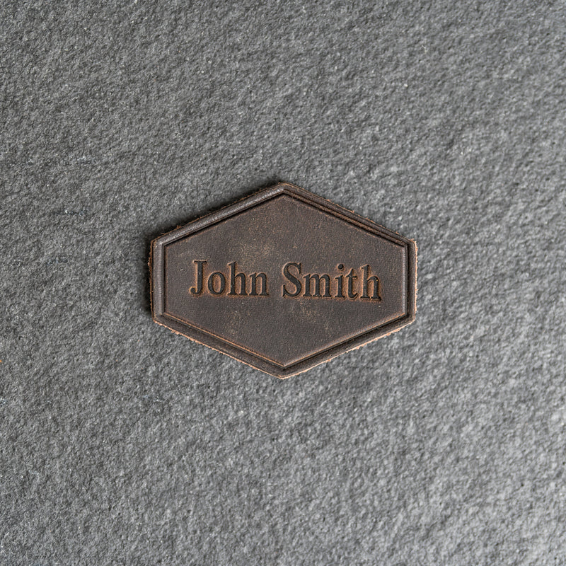 Personalized Leather Patches with Optional Hook Side Fastener - Blank Patches or Personalized with Logo, Image, or Text