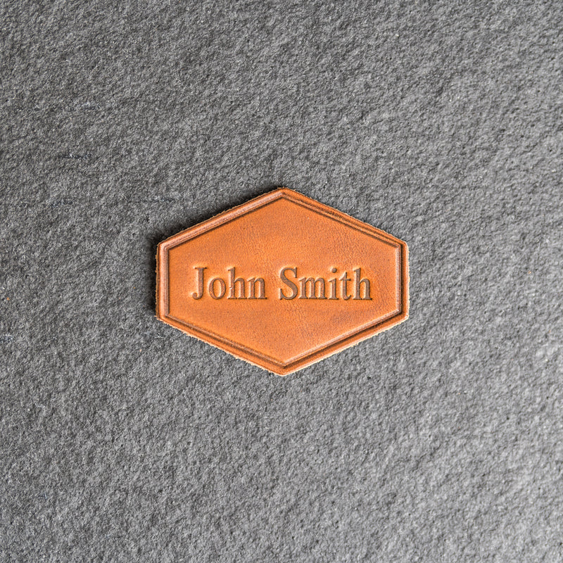 Custom Leather Patches with Optional Hook Side Fastener - Personalized with Logo, Text, or Initials - Blank Leather Patches