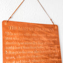 Man in the Arena Leather Wall Sign