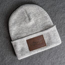 Beanie with Leather Patch Attached - Ox & Pine Stamp
