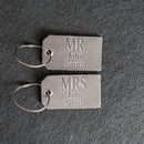 Weddings - Set of Mr. and Mrs. Personalized Leather Luggage Tags