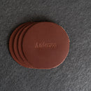 Personalized Leather Coasters -  Individual or Set of 4