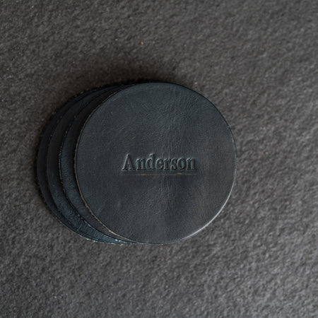 Personalized Leather Coasters - Set of 4