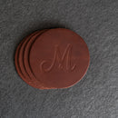Personalized Leather Coasters -  Individual or Set of 4