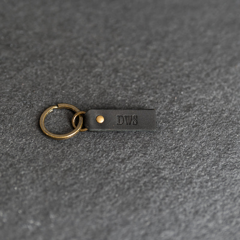 Leather Tab Keychain | Personalized Premium Leather Keychain  |  Leather Gift Handmade in the USA