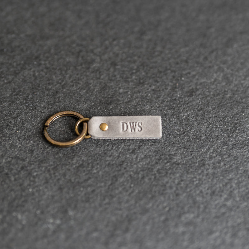 Leather Tab Keychain | Personalized Premium Leather Keychain  |  Leather Gift Handmade in the USA