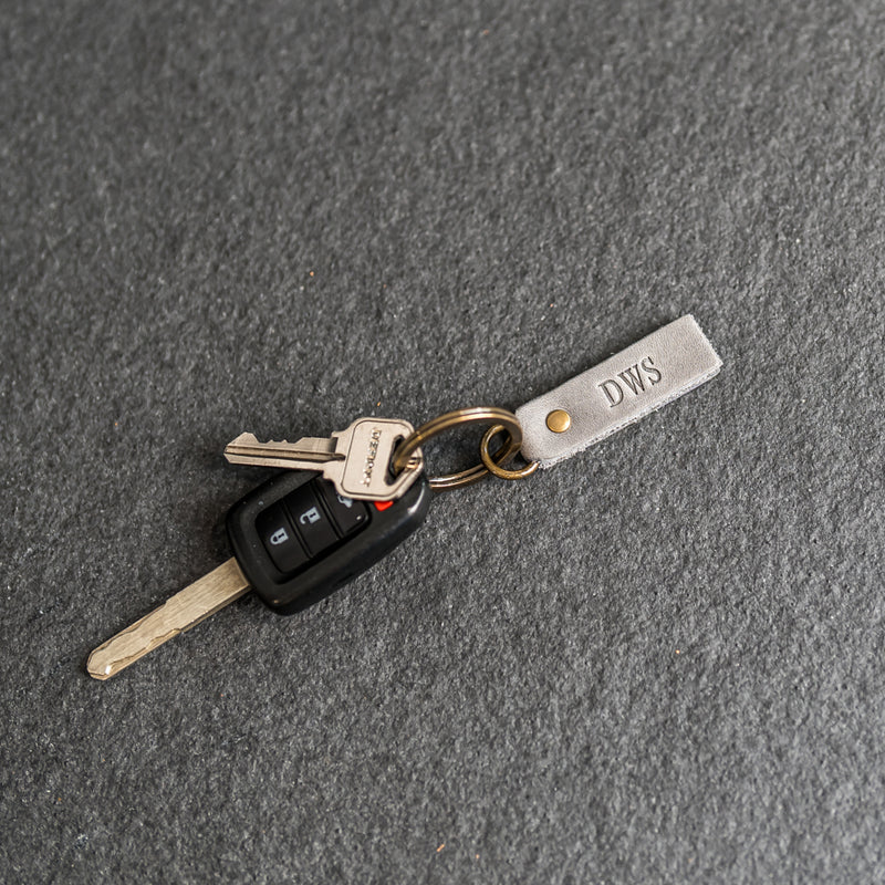 Leather Tab Keychain | Personalized Premium Leather Keychain  |  Leather Gift Handmade in the USA