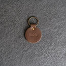 Round Keychain - Double Sided | Personalized Premium Leather Keychain | Custom Key Fob | Leather Gift Handmade in the USA