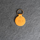 Round Keychain - Double Sided | Personalized Premium Leather Keychain | Custom Key Fob | Leather Gift Handmade in the USA