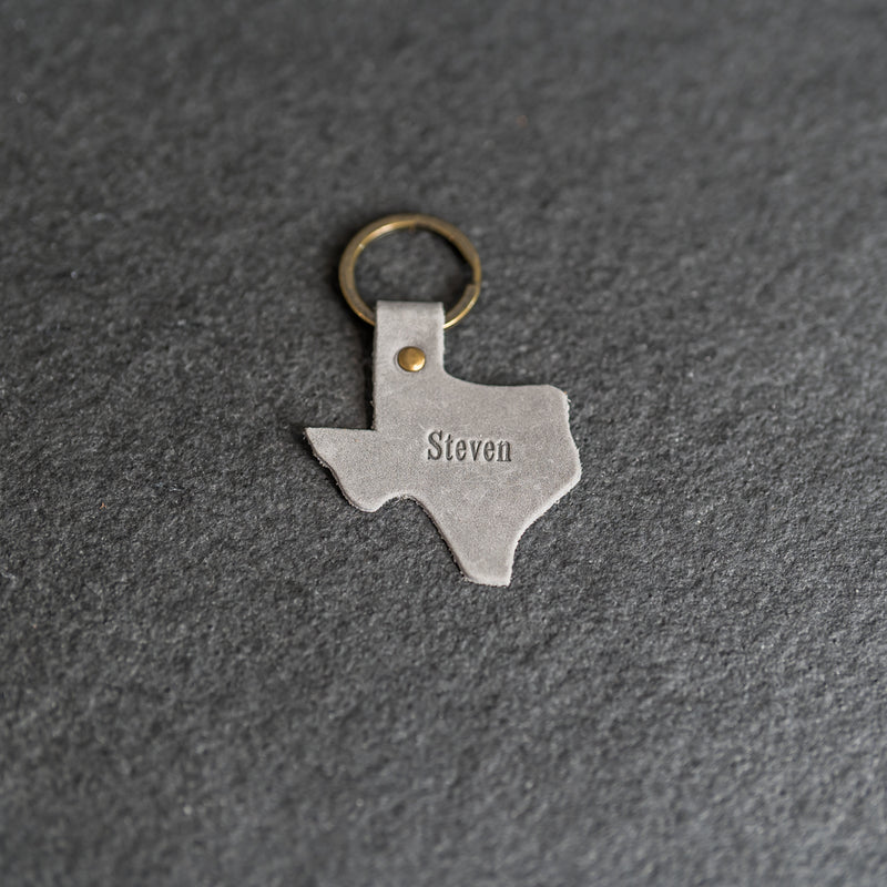 Texas Keychain | Personalized Premium Leather Keychain | Custom Key Fob | Leather Gift Handmade in the USA