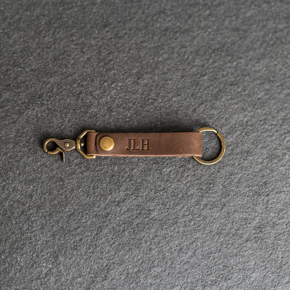 Loop Closure Keychain Looped Snap Closure Keychain | Personalized Premium Leather Keychain ...