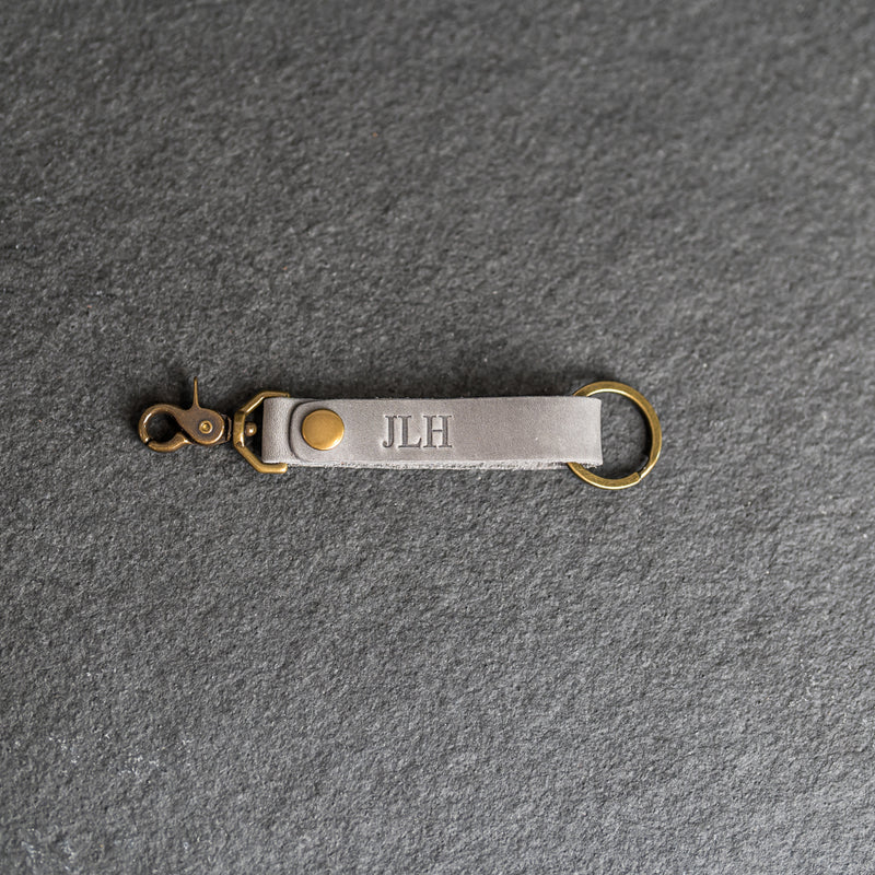 Looped Snap Closure Keychain | Personalized Premium Leather Keychain | Custom Key Fob | Leather Gift Handmade in the USA