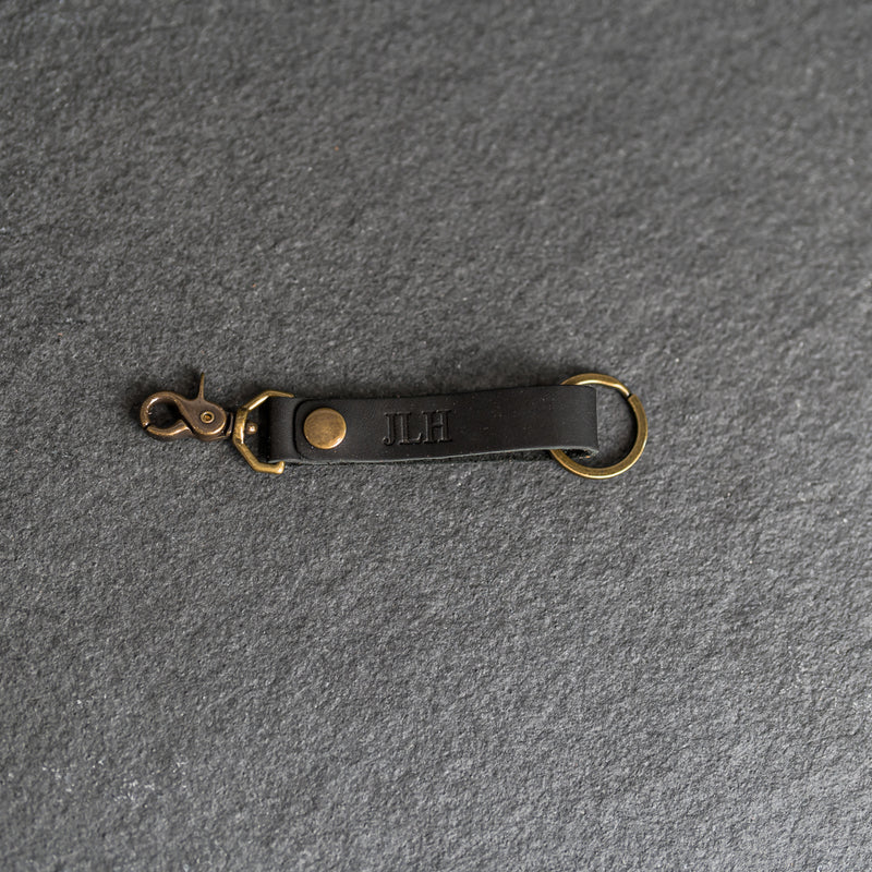 Looped Snap Closure Keychain | Personalized Premium Leather Keychain