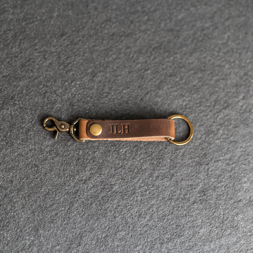 Loop Closure Keychain Looped Snap Closure Keychain | Personalized Premium Leather Keychain ...