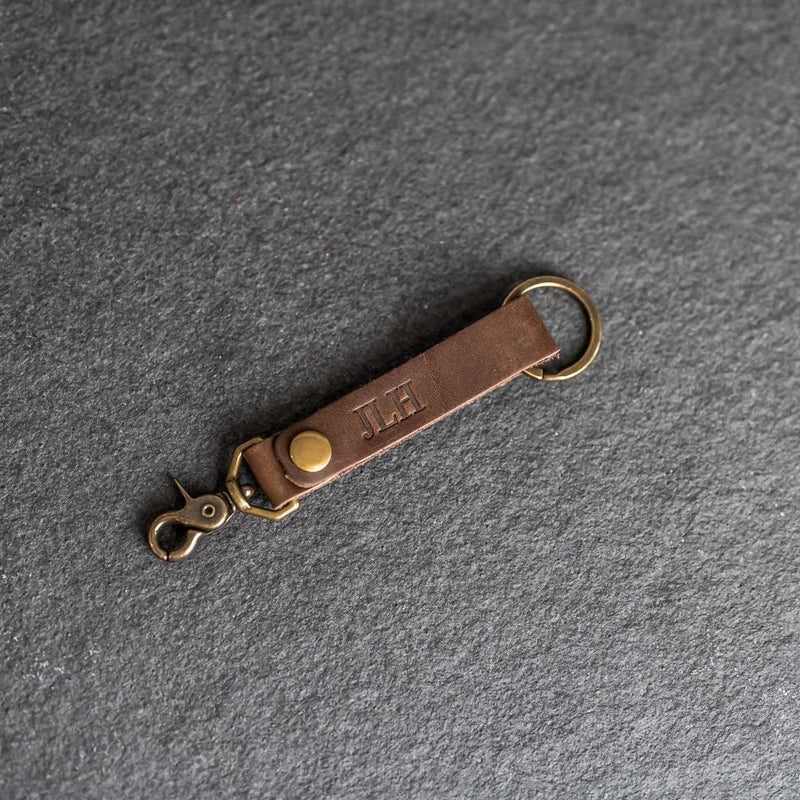 Looped Snap Closure Keychain | Personalized Premium Leather Keychain | Custom Key Fob | Leather Gift Handmade in the USA