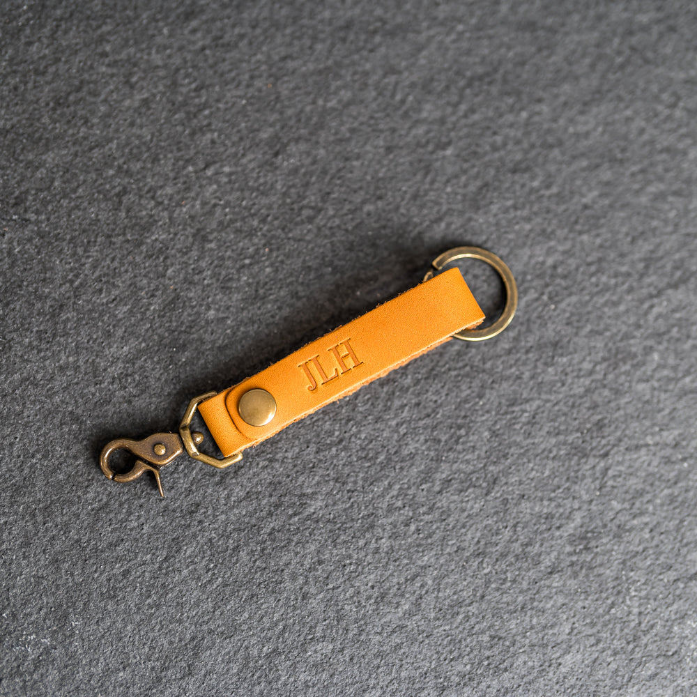 Looped Snap Closure Keychain | Personalized Premium Leather Keychain