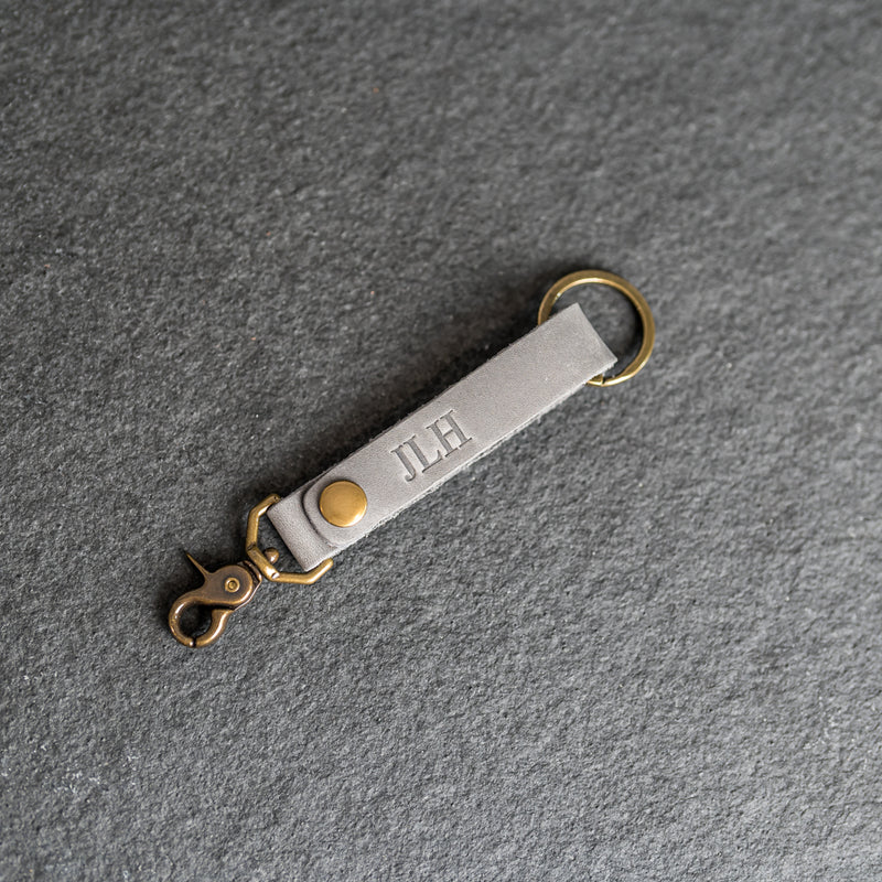 Looped Snap Closure Keychain | Personalized Premium Leather Keychain | Custom Key Fob | Leather Gift Handmade in the USA