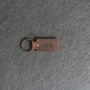 Double-Sided Rectangle Keychain |Personalized Premium Leather Keychain |  Custom Key Fob | Leather Gift Handmade in the USA