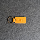 Double-Sided Rectangle Keychain |Personalized Premium Leather Keychain |  Custom Key Fob | Leather Gift Handmade in the USA