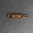 Push Clip Keychain | Personalized Premium Leather Keychain  | Custom Key Fob | Leather Gift Handmade in the USA