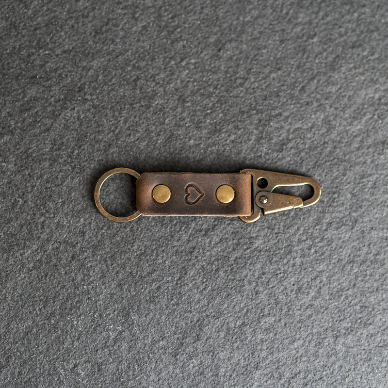 Push Clip Keychain | Personalized Premium Leather Keychain  | Custom Key Fob | Leather Gift Handmade in the USA