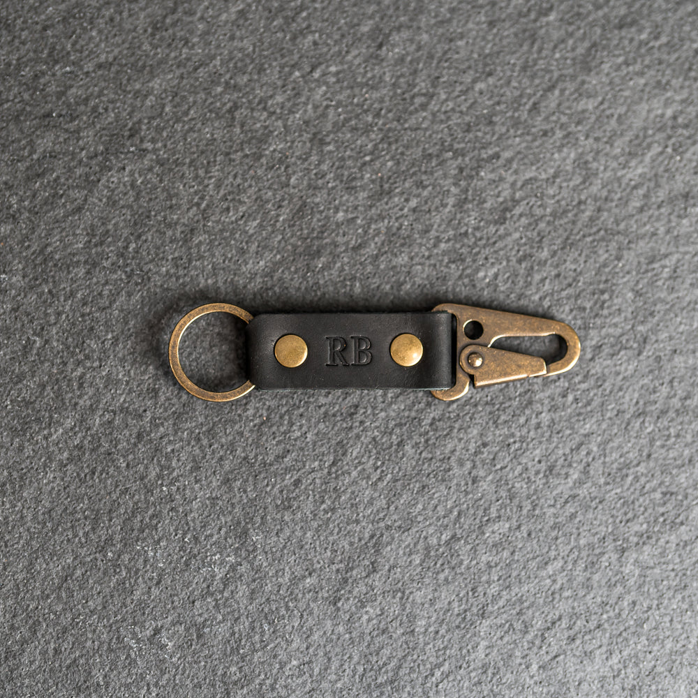Push Clip Keychain Personalized Premium Leather Keychain