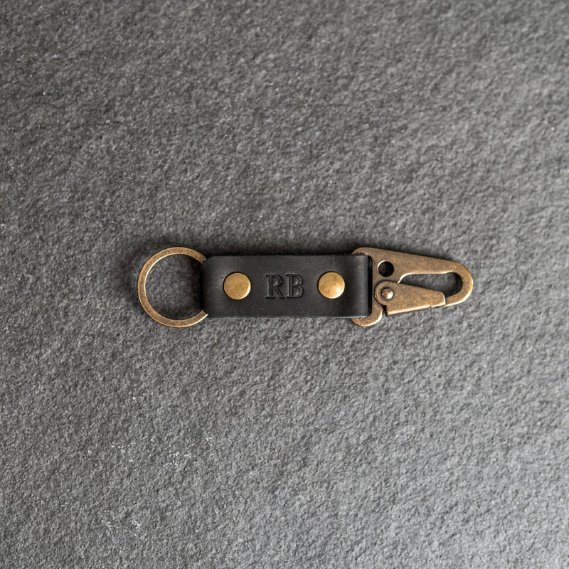 Push Clip Keychain Personalized Premium Leather Keychain