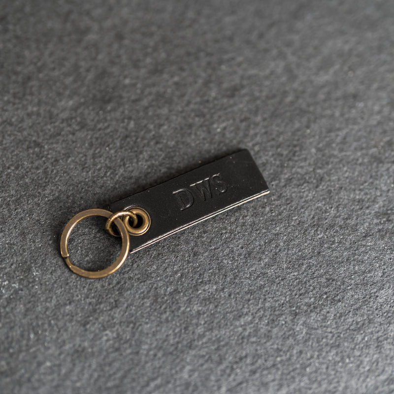 Extended Rectangle Leather Keyring | Personalized Premium Leather Keychain |  Custom Key Fob | Leather Gift Handmade in the USA