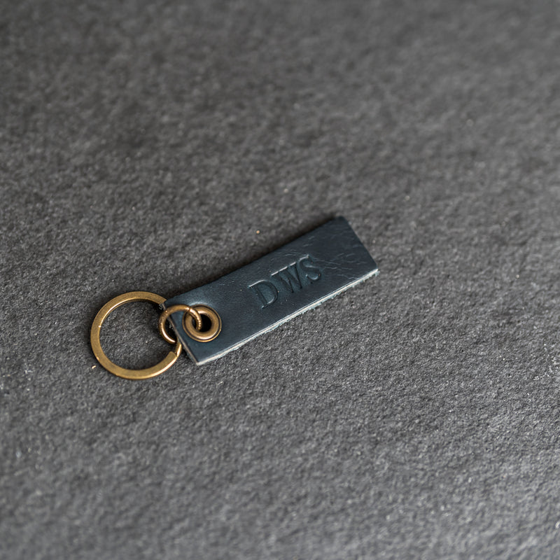 Extended Rectangle Leather Keyring | Personalized Premium Leather Keychain |  Custom Key Fob | Leather Gift Handmade in the USA