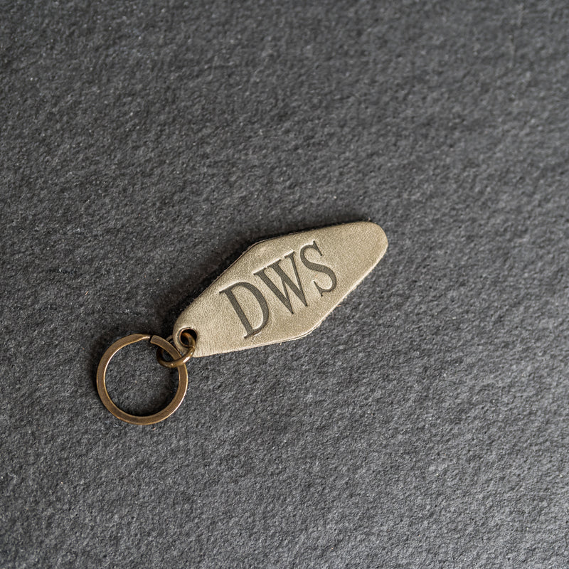 Personalized Leather Motel Key Shape Keychain