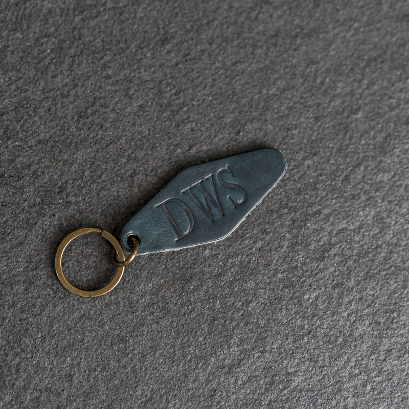 Personalized Leather Motel Key Shape Keychain