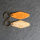 Personalized Leather Motel Key Shape Keychain
