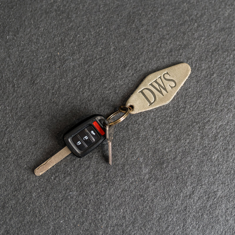 Personalized Leather Motel Key Shape Keychain