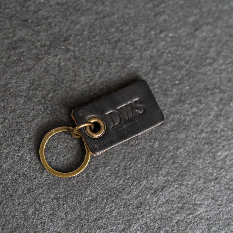 Classic Rectangle Leather Keychain | Personalized Premium Leather Keychain | Custom Key Fob | Leather Gift Handmade in the USA