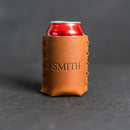 Personalized Leather Can Holder Drink Sleeve